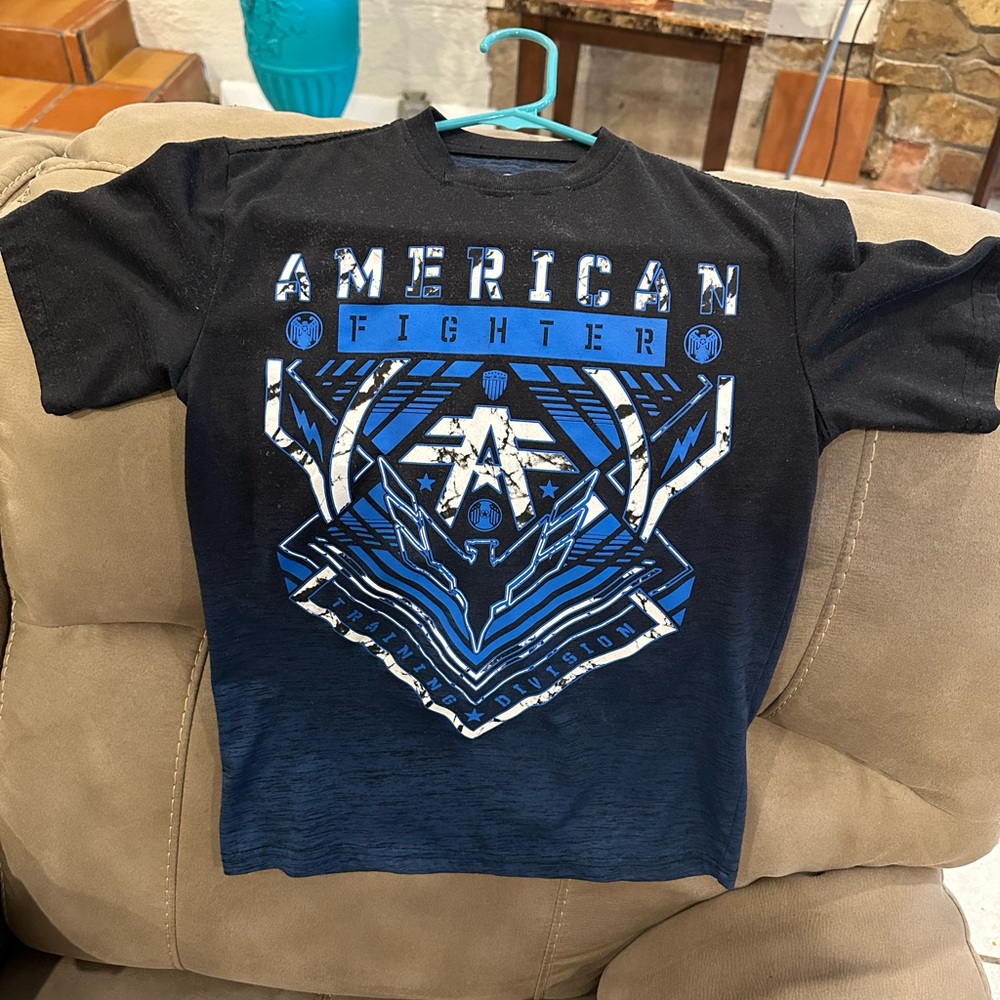 American Fighter Black and Blue Short Sleeve Tees